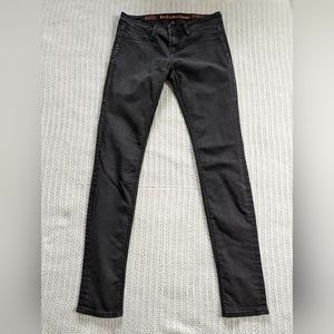 Rock Revival Black Denim Jeggings Women 27 Skinny Jeans Sparkly Low Rise Stretch